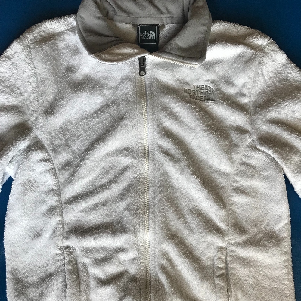 Women's (S) Furry Fleece White North Face Jacket